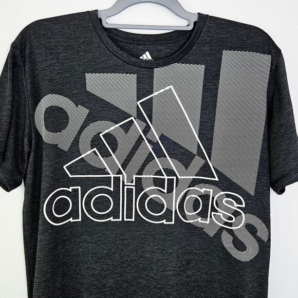 Adidas Youth Boys' Stay Dry Moisture-Wicking Aeroready Gray T-Shirt XL 18/20 - Picture 4 of 10
